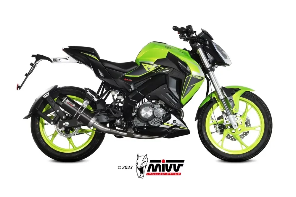 MIVV GP-C Edelstahl Schwarz mit Carbonendkappe passend für KEEWAY RKF 125 (2021–2023) Must-Have