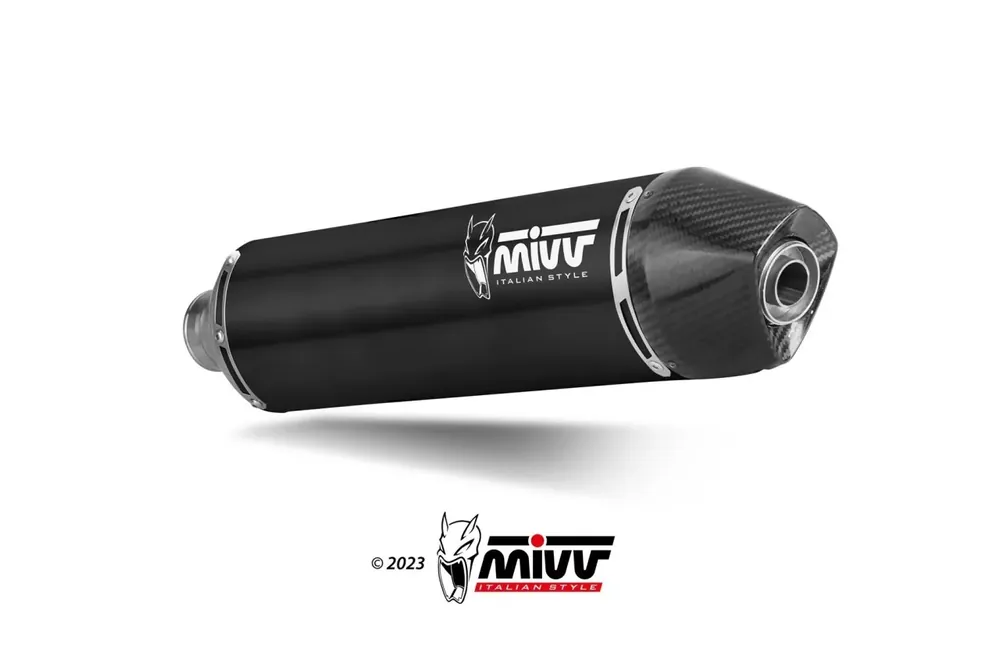 Sonderaktion MIVV STR-1 Endschalldämpfer Edelstahl Schwarz passend für Husqvarna 701 Enduro-Supermoto 21-24