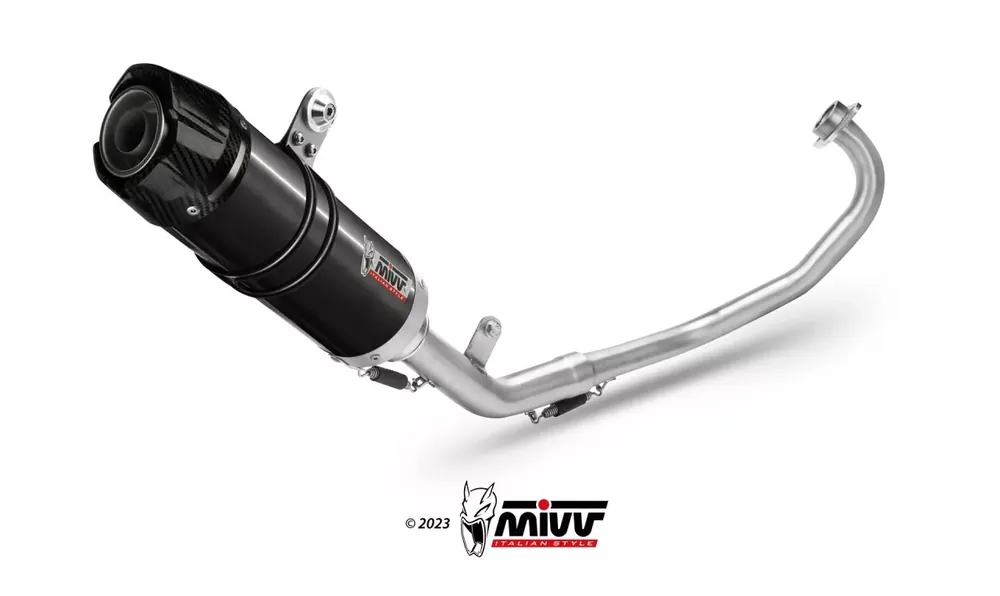 MIVV GP-C Edelstahl Schwarz Mit Carbonendkappe passend für YAMAHA MT-125 2015-2019 Direkt Vom Hersteller