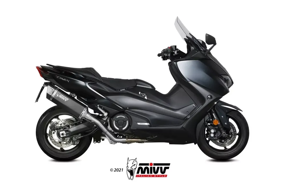Zertifiziert MIVV SR-1 Edelstahl Schwarz passend für YAMAHA T-MAX 560 20-21