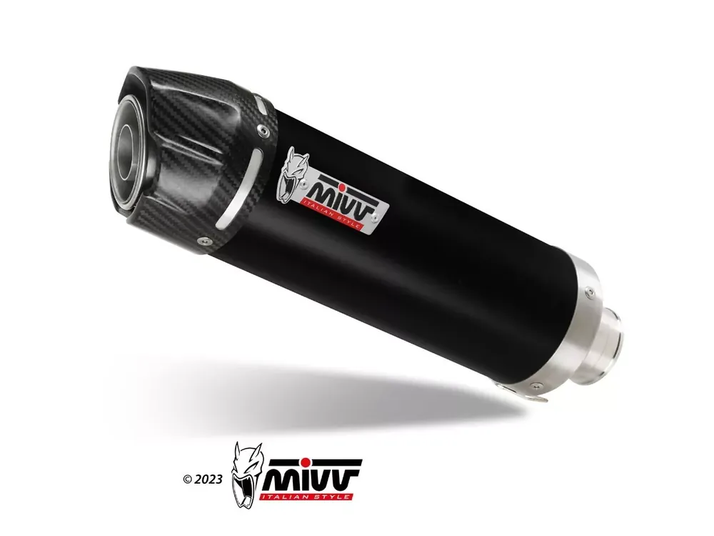 Zertifiziert MIVV GP-C Edelstahl Schwarz mit Carbonendkappe passend für Honda CBR 600 F 01-10