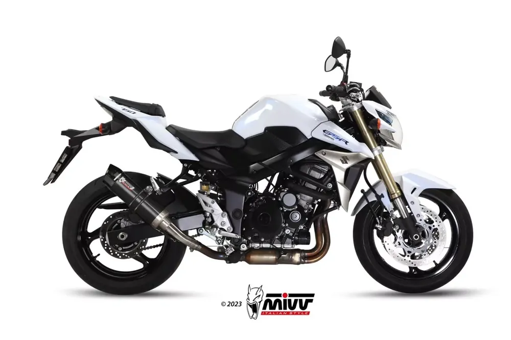 Letzte Chance MIVV GP-C Edelstahl Schwarz mit Carbonendkappe passend für Suzuki GSR 750 (2011–2016)