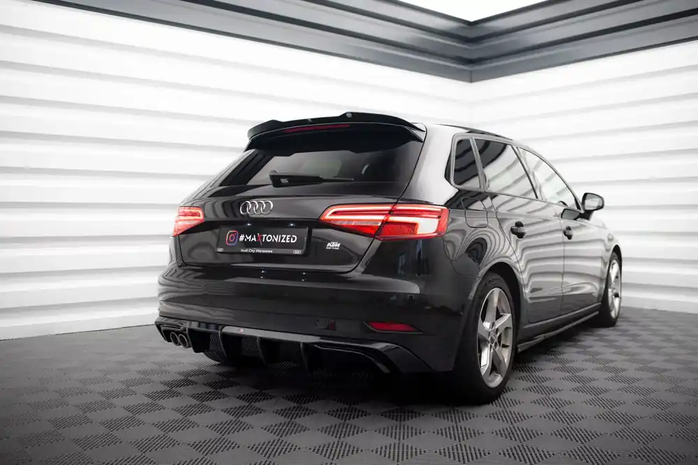 Diffusor Heck Ansatz passend für Audi A3 Sportback 8V Facelift (Doppelauspuff Li.) Kracherpreis