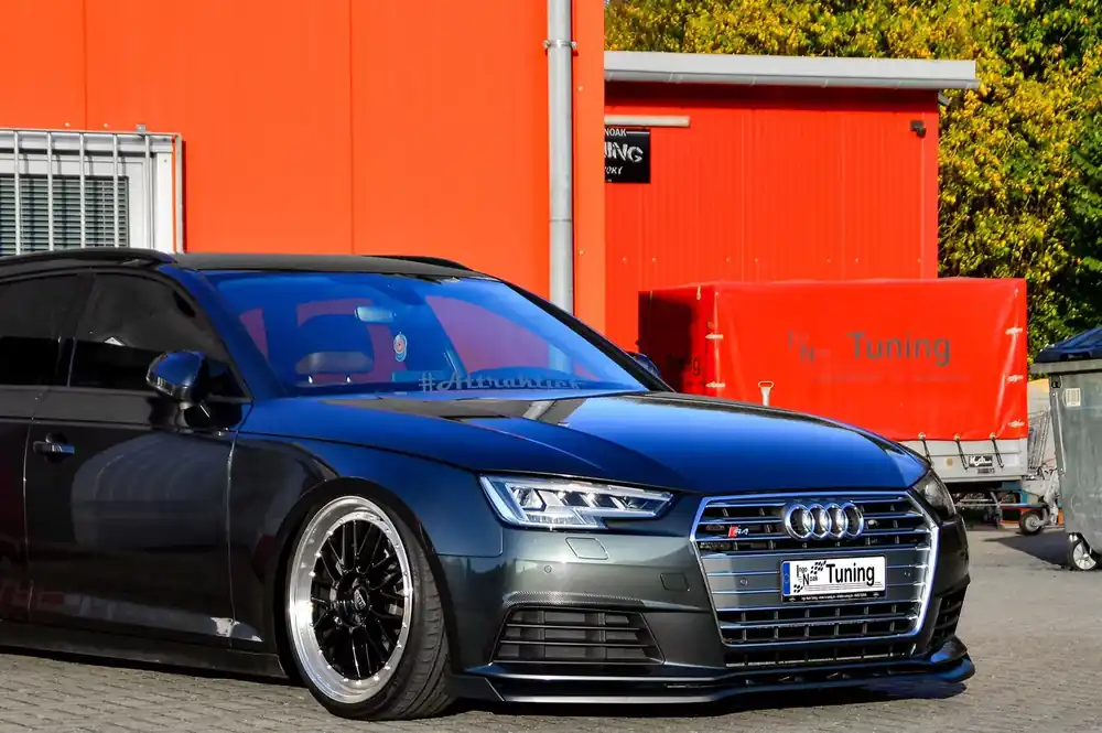 Markenprodukt Cup Frontspoilerlippe mit Wings passend für Audi A4 B9 ab Bj. 2015–2019