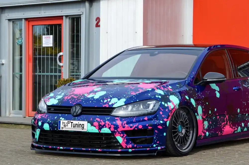 Mega-Angebot Cup Frontspoilerlippe mit Wing passend für VW Golf 7 R / R-Line AU