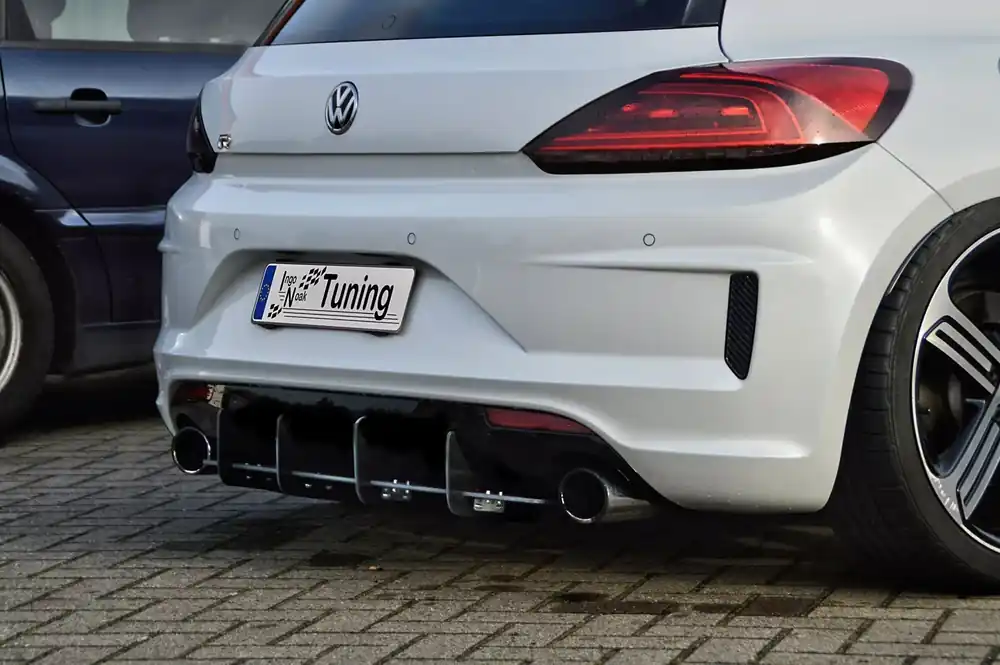 Geprüft Gefräster Heckansatz mit Finnen passend für VW Scirocco R Facelift
