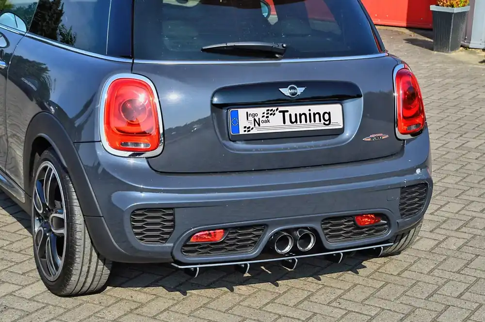 Must-Have Gefräster Heckansatz mit Finnen passend für Mini Cooper JCW F55 F56 ab Bj. 2014