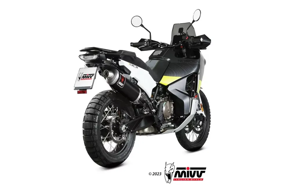 MIVV DAKAR Endschalldämpfer Edelstahl Schwarz passend für Husqvarna Norden 901 22-23 Finale Aktion