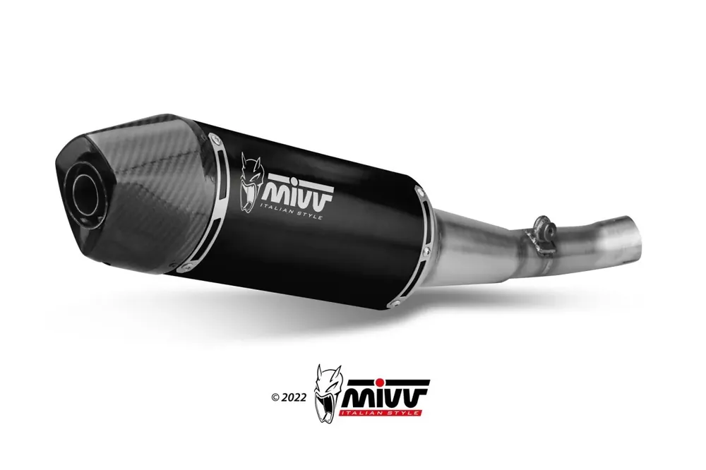 MIVV STR-1 Edelstahl Schwarz passend für HUSQVARNA 701 Enduro & Supermoto 21-24 Geprüft