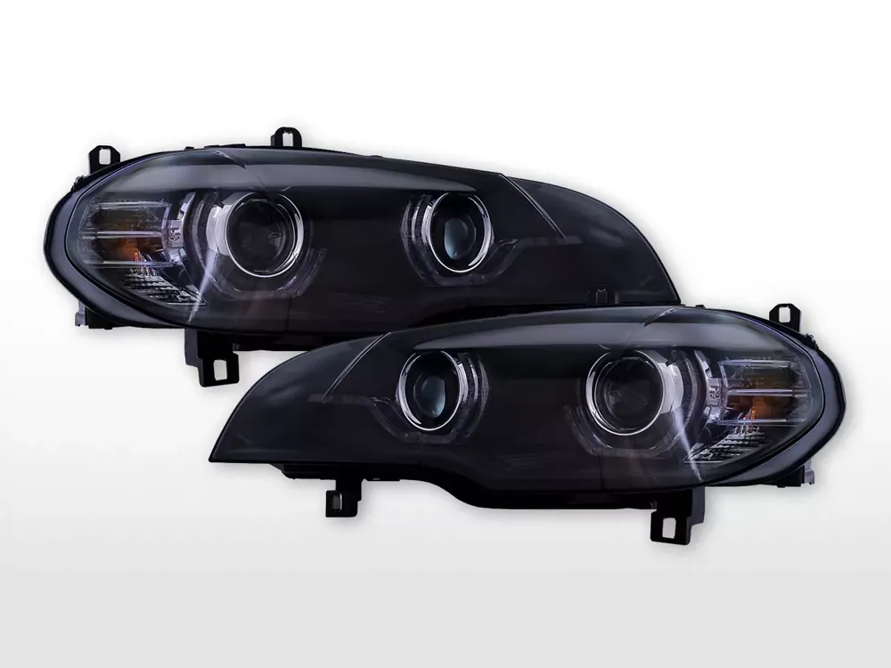 Top-Preis LED Scheinwerfer Set mit LED Tagfahrlicht und AFS-Chip passend für BMW X5 E70 Bj. 08-13 schwarz für Rechtslenker