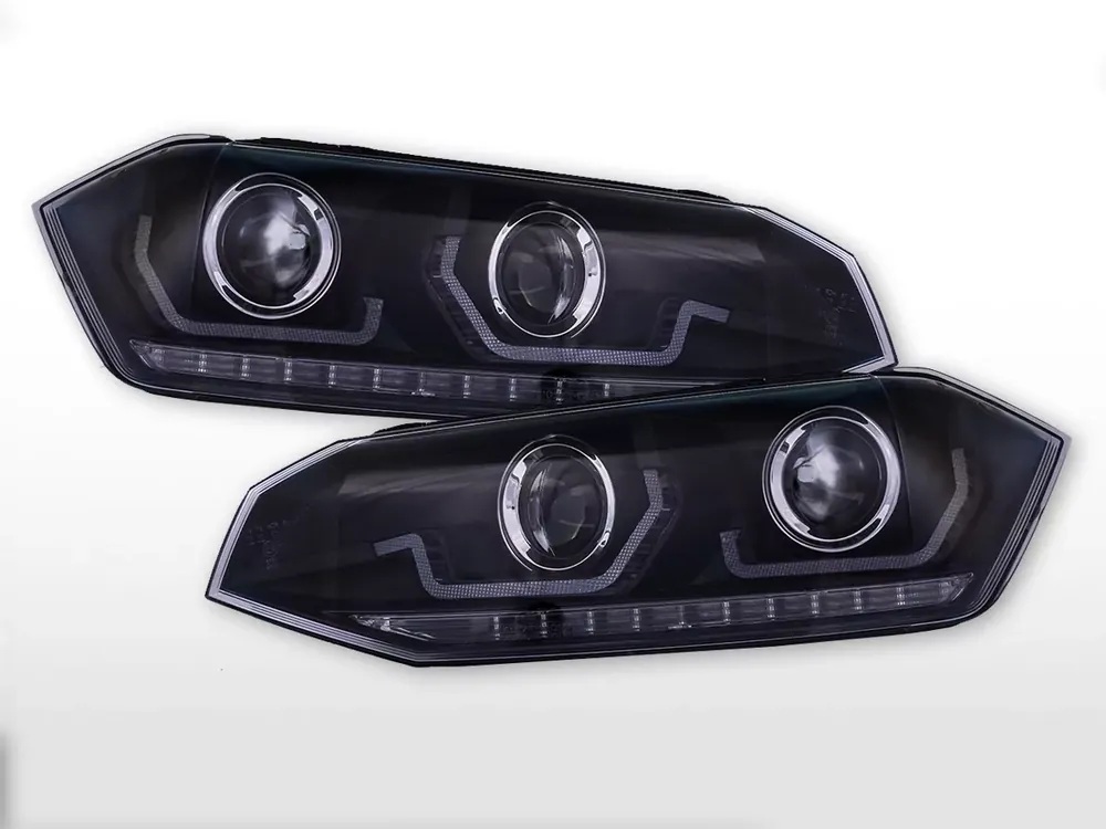 LED Scheinwerfer Set schwarz passend für VW Polo VI Typ AW Bj. 17–21 Rechtslenker Must-Have