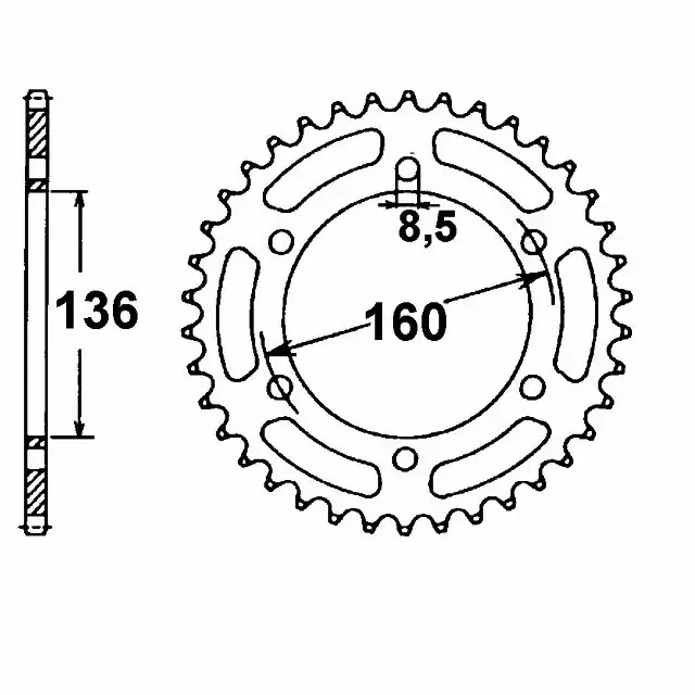Begrenztes Angebot Kettenrad Stahl 41 Zähne Teilung 525 passend für Sachs Roadster 650 830