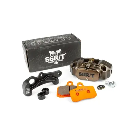Neue Kollektion 4-Kolben Bremssattel mit Adapter Vespa Stage6 R/T hard anodised