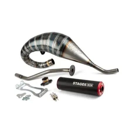 Auspuff Stage6 R/T 70 - 80 high-mount Derbi Schwarz / Rot Neu