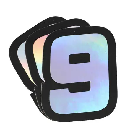 Bestpreis Aufkleber Startnummer 9 Doppler Hologramm 10x7,5cm (x3)