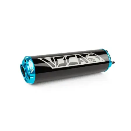 Endschalldämpfer Voca Alu CNC schwarz / türkis Neue Ware