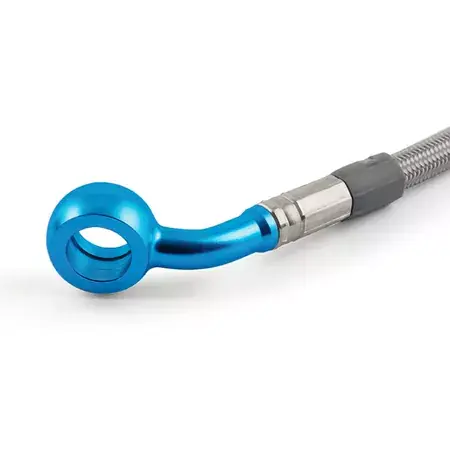 Bremsleitung hinten Edelstahl / Banjo blau Motacc Yamaha Aerox Echt
