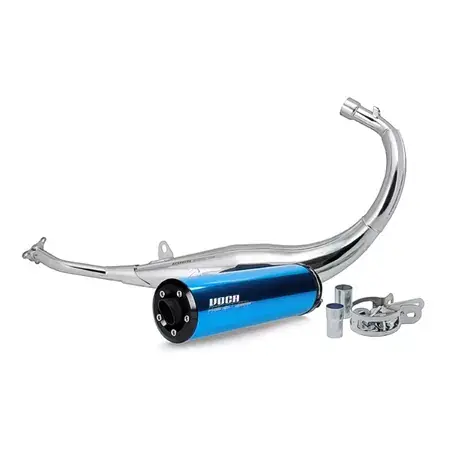 Auspuff VOCA 50/70cc Chrome / Enddämpfer blau (CE) Minarelli AM6 Sale