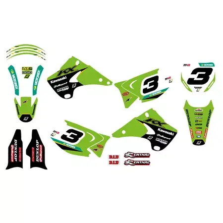 Top-Angebot Dekor Kit Blackbird Replica KRT 2021 mit Sitzbankbezug KX 125 / 250 2003-2008