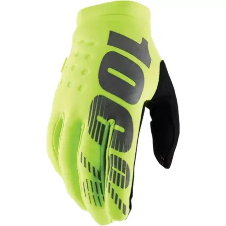 Neu Motocross Handschuhe enfant 100% Brisker neon gelb/schwarz