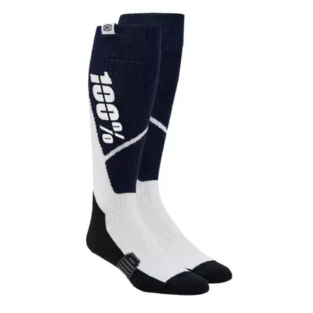 Top-Preis Motocross Strümpfe 100% Torque Thick Comfort marine blau/weiß