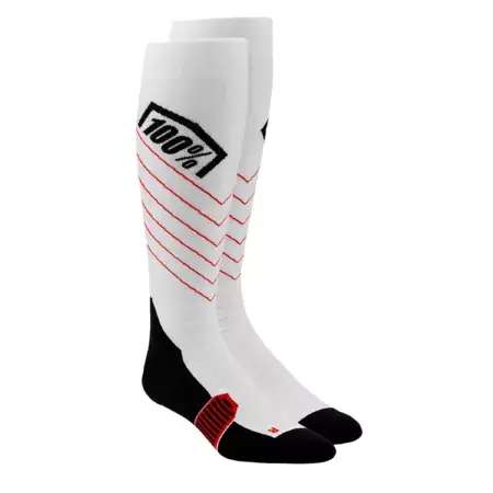 Motocross Strümpfe 100% Hi Side Thin weiß Beliebt