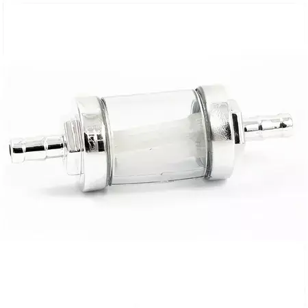 Benzinfilter Glas / Chrom 5mm Schlauch Direkt Vom Hersteller